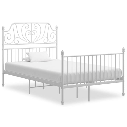 Bed Frame | White | Powder-coated metal | Double |  Durable  | Bed Frame