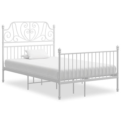 Bed Frame without Mattress White Metal 120x200 cm