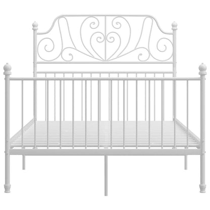 Bed Frame without Mattress White Metal 120x200 cm