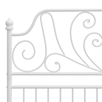 Bed Frame | White | Powder-coated metal | Double |  Durable  | Bed Frame