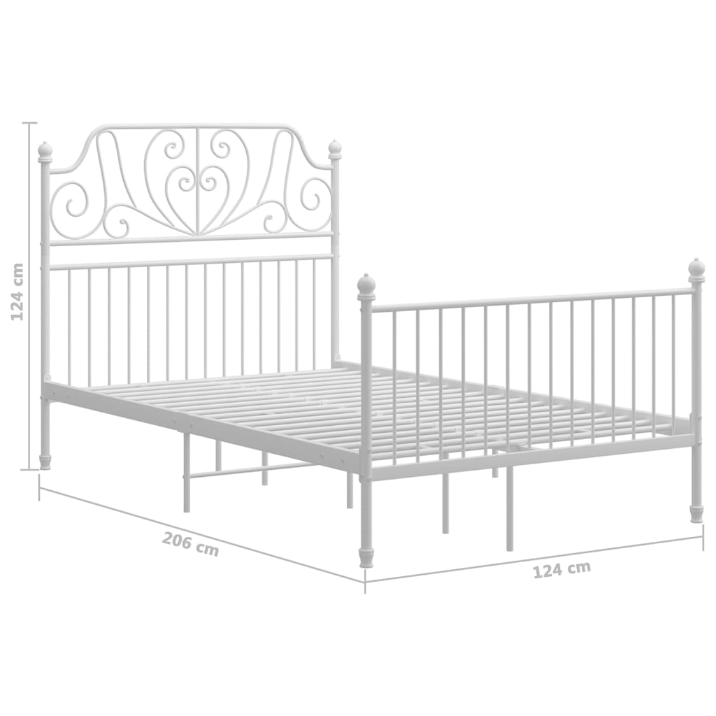 Bed Frame | White | Powder-coated metal | Double |  Durable  | Bed Frame