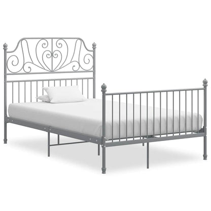 Bed Frame without Mattress Grey Metal 120x200 cm