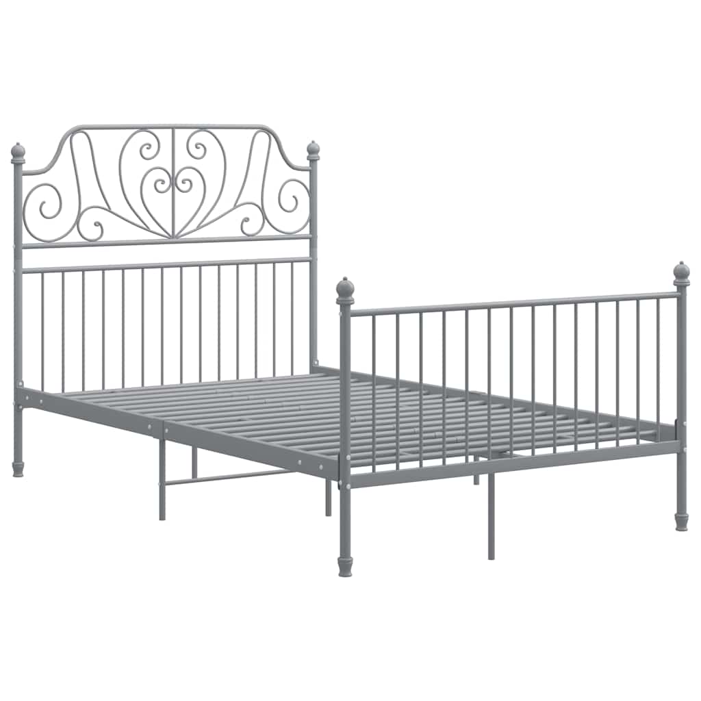 Bed Frame without Mattress Grey Metal 120x200 cm