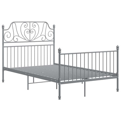 Bed Frame without Mattress Grey Metal 120x200 cm
