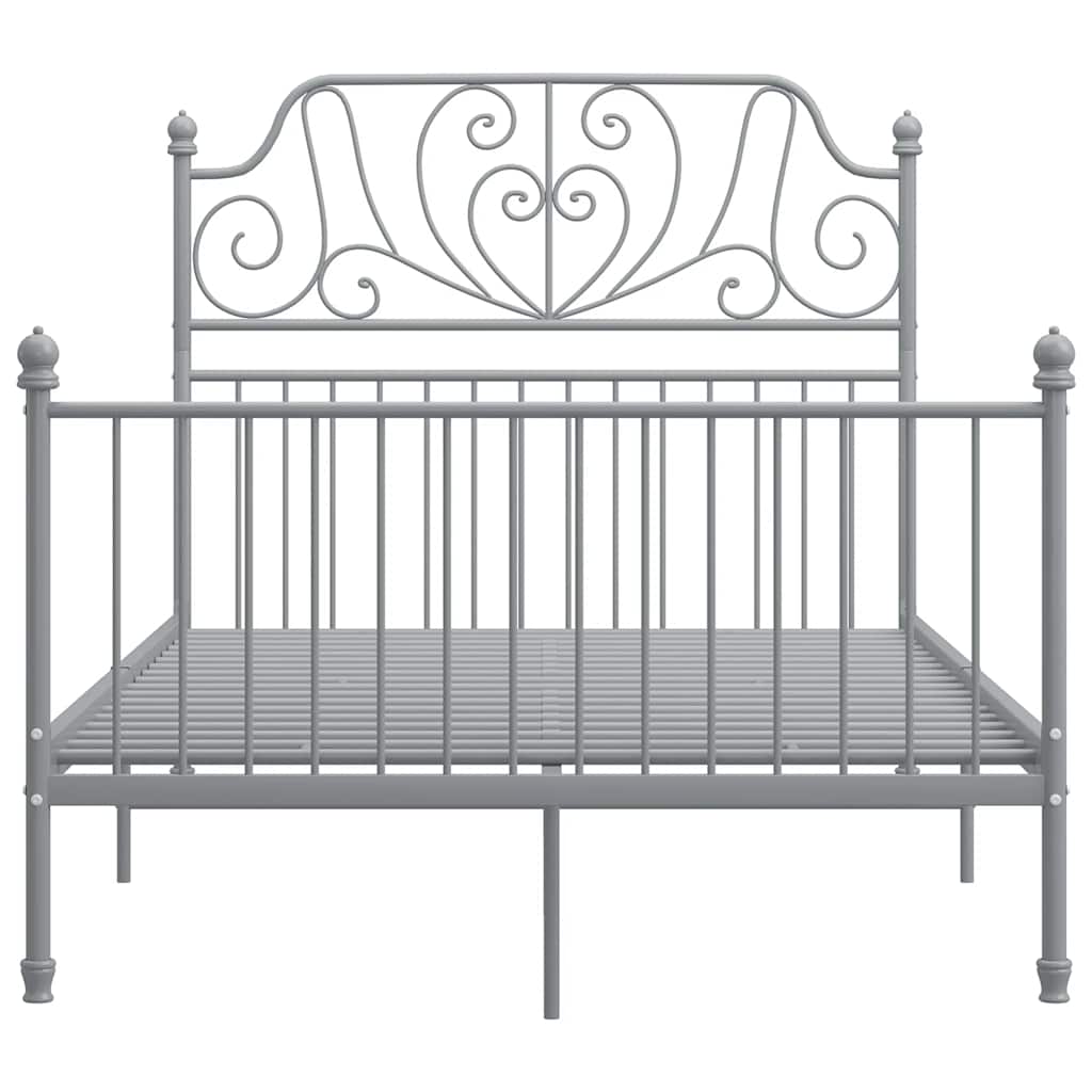 Grey Bed Frame | Powder-coated metal | Double | Durable | Bed Frame