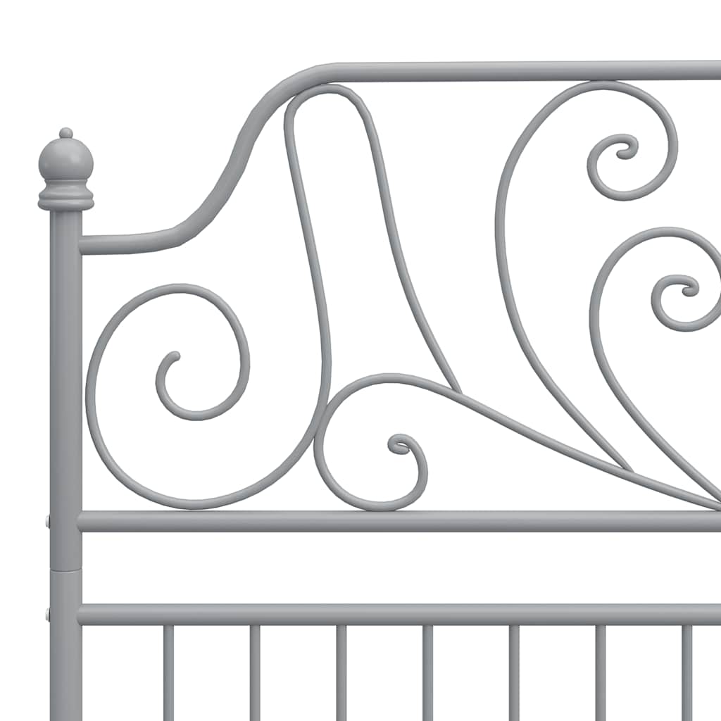 Bed Frame without Mattress Grey Metal 120x200 cm