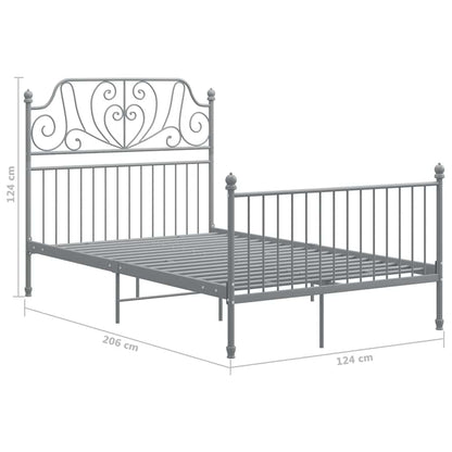 Bed Frame without Mattress Grey Metal 120x200 cm