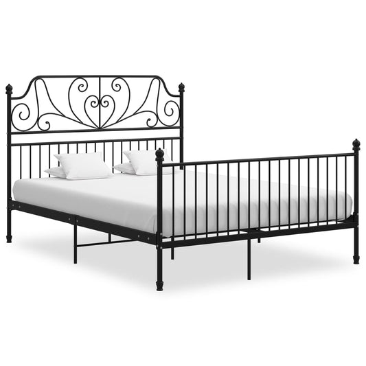 Bed Frame | Black | Powder-coated metal | Queen | Sleek | Bed Frame