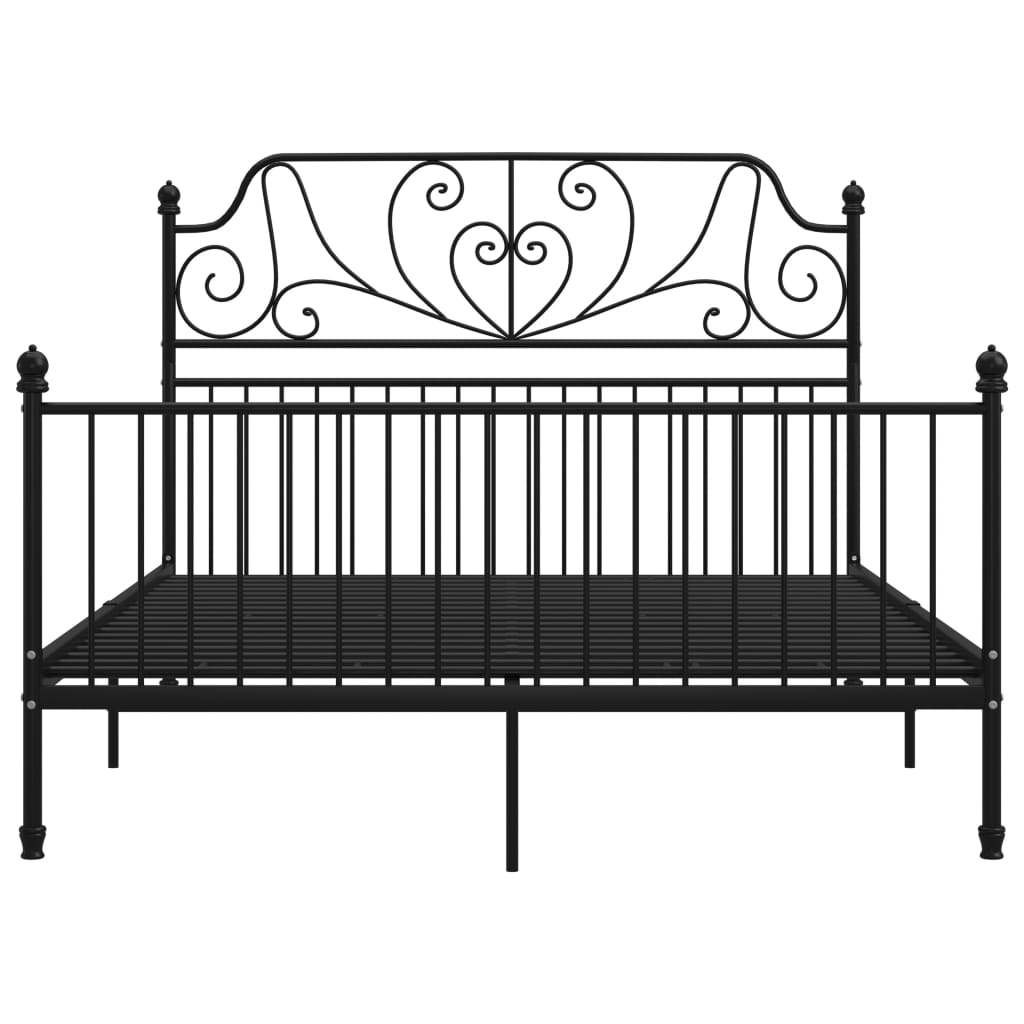 Bed Frame | Black | Powder-coated metal | Queen | Sleek | Bed Frame