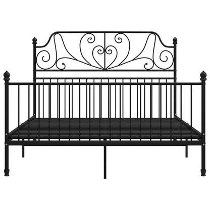 Bed Frame | Black | Powder-coated metal | Queen | Sleek | Bed Frame