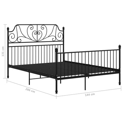Bed Frame | Black | Powder-coated metal | Queen | Sleek | Bed Frame