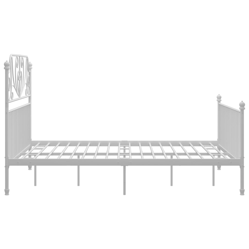 Bed Frame | White | Powder-coated metal | Double | Durable | Bed Frame