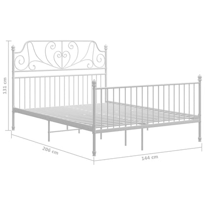 Bed Frame | White | Powder-coated metal | Double | Durable | Bed Frame