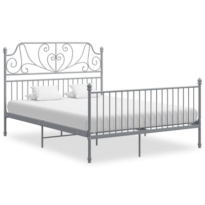 Bed Frame | Grey | Powder-coated metal | Double | Durable | Bed Frame