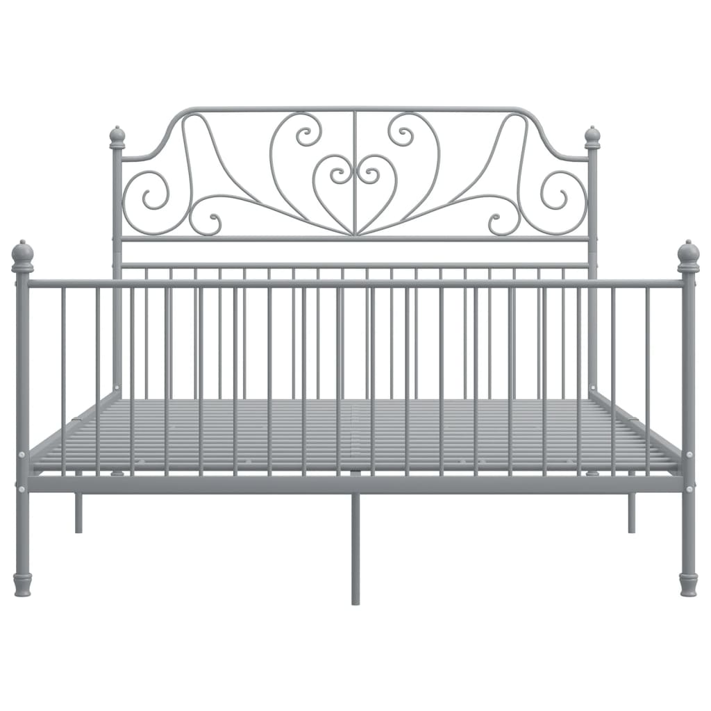 Bed Frame | Grey | Powder-coated metal | Double | Durable | Bed Frame