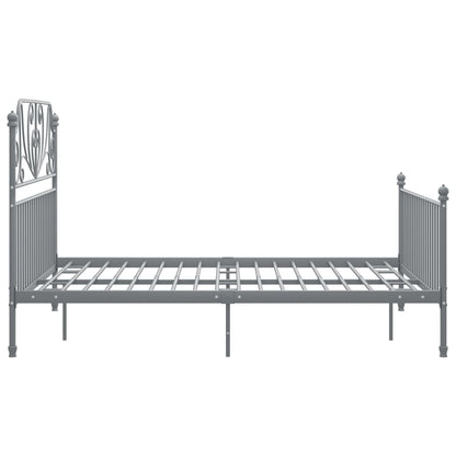 Bed Frame | Grey | Powder-coated metal | Double | Durable | Bed Frame
