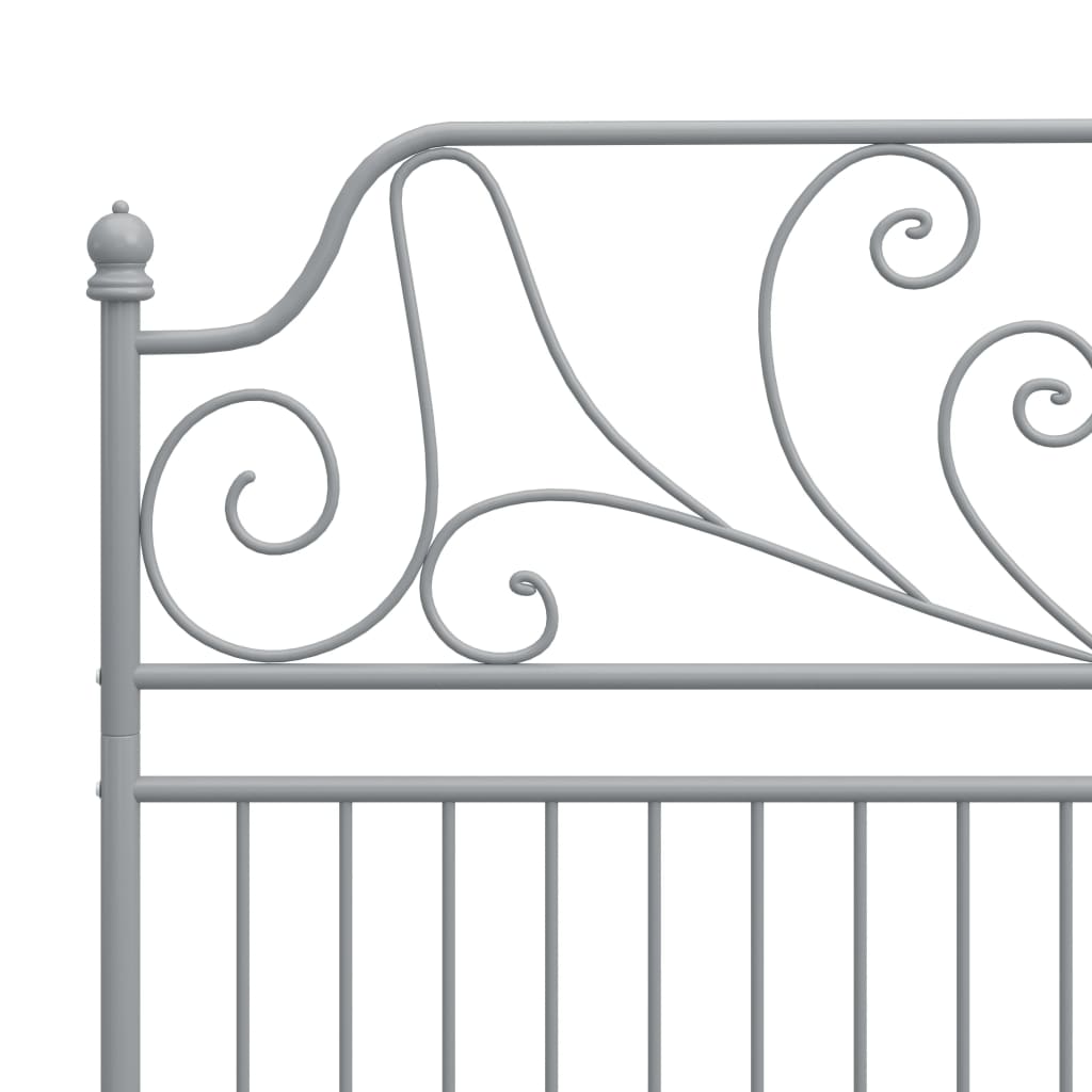 Bed Frame | Grey | Powder-coated metal | Double | Durable | Bed Frame