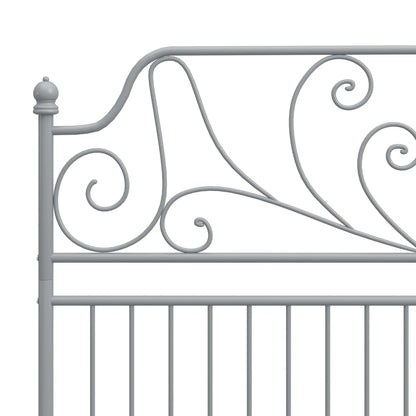 Bed Frame | Grey | Powder-coated metal | Double | Durable | Bed Frame