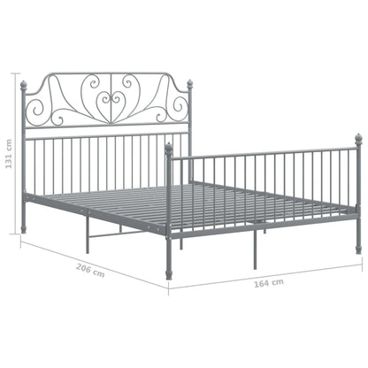 Bed Frame | Grey | Powder-coated metal | Double | Durable | Bed Frame