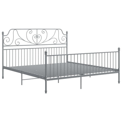 Bed Frame | Grey | Powder-coated metal | Super King | Durable | Bed Frame