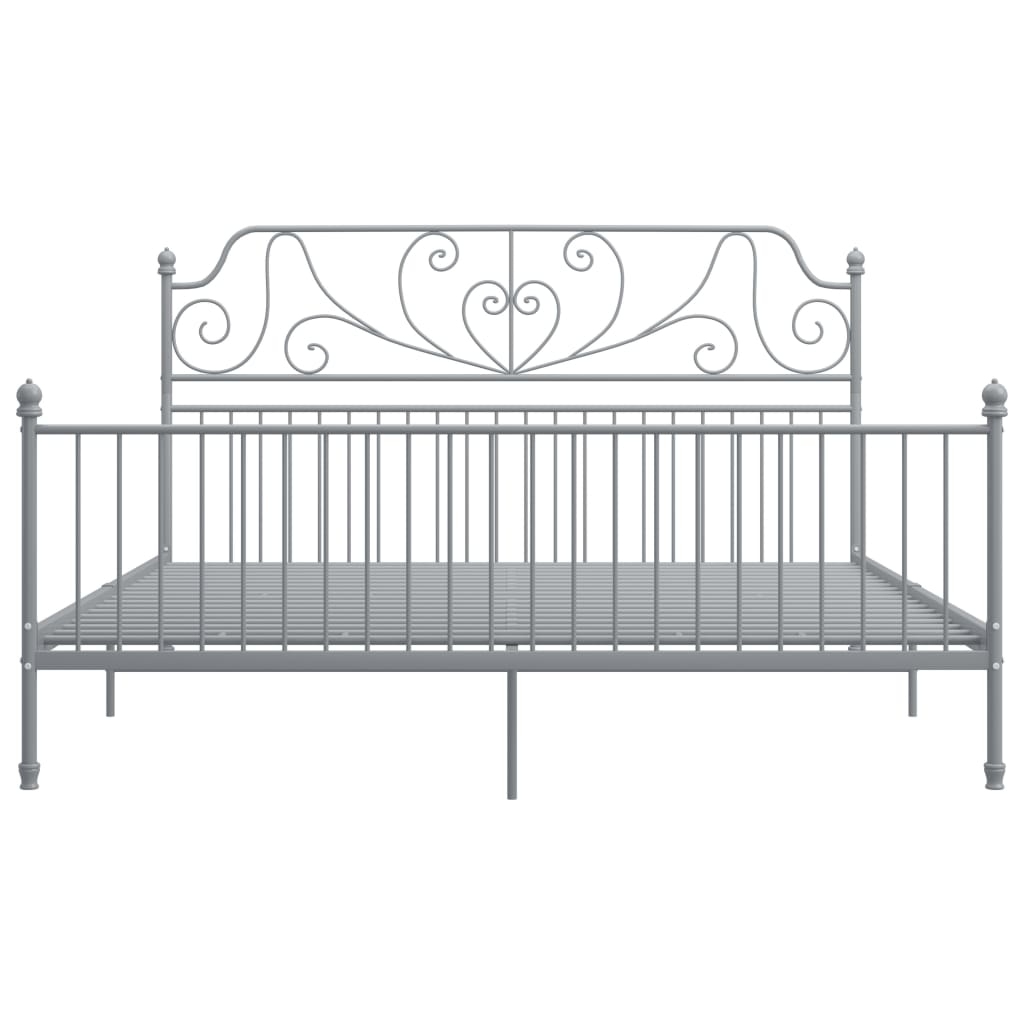 Bed Frame | Grey | Powder-coated metal | Super King | Durable | Bed Frame