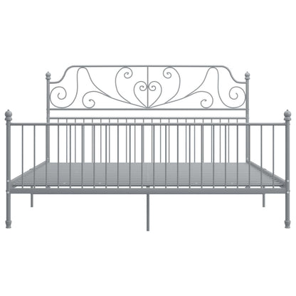 Bed Frame | Grey | Powder-coated metal | Super King | Durable | Bed Frame