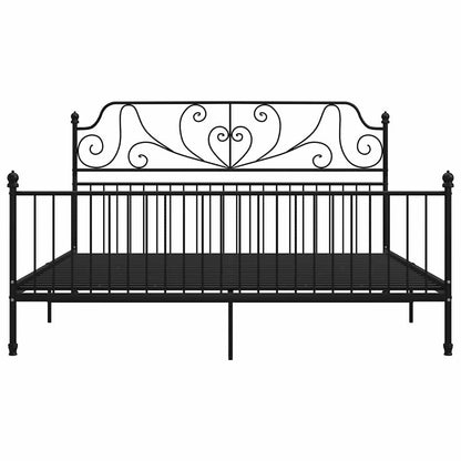 Bed Frame | Black | Powder-coated metal | 200 x 200 cm | Durable