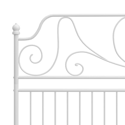 Bed Frame | White | Powder-coated metal | Double | Durable | Bed Frame