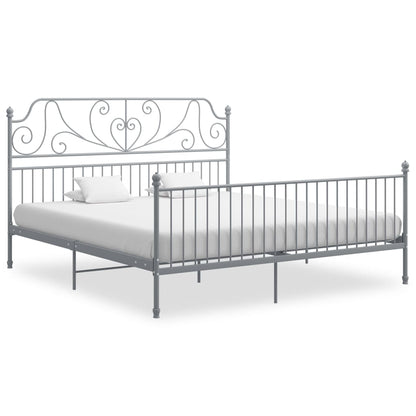 Bed Frame without Mattress Grey Metal 200x200 cm
