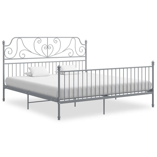 Bed Frame without Mattress Grey Metal 200x200 cm