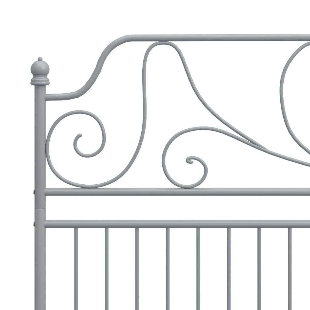 Bed Frame without Mattress Grey Metal 200x200 cm