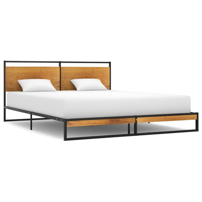 Bed Frame | Black | Powder-coated metal, MDF | 140x200 | Modern