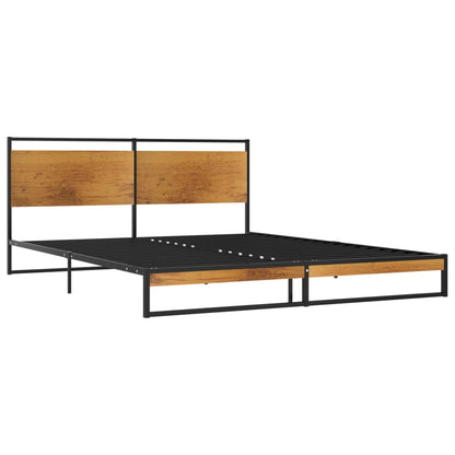 Bed Frame | Black | Powder-coated metal, MDF | 140x200 | Modern