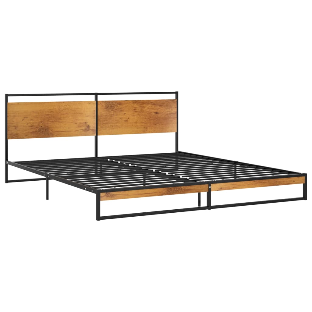 Bed Frame | Black | Powder-coated metal, Melamine coated MDF | Super King