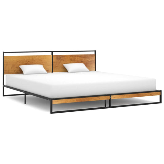 Bed Frame | Black | Powder-coated metal, melamine coated MDF