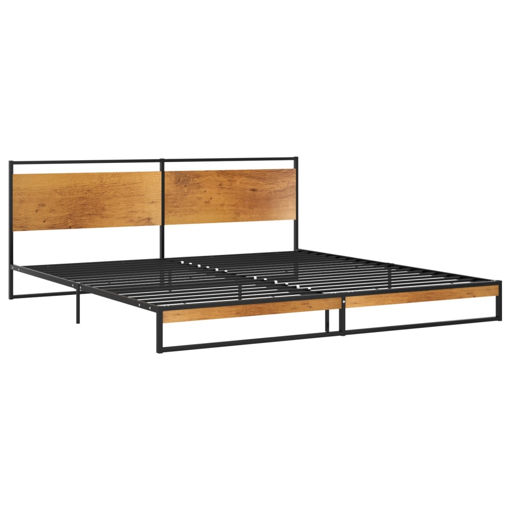 Bed Frame | Black | Powder-coated metal, melamine coated MDF