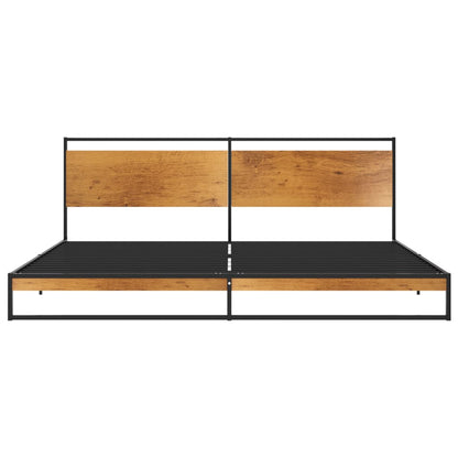 Bed Frame | Black | Powder-coated metal, melamine coated MDF