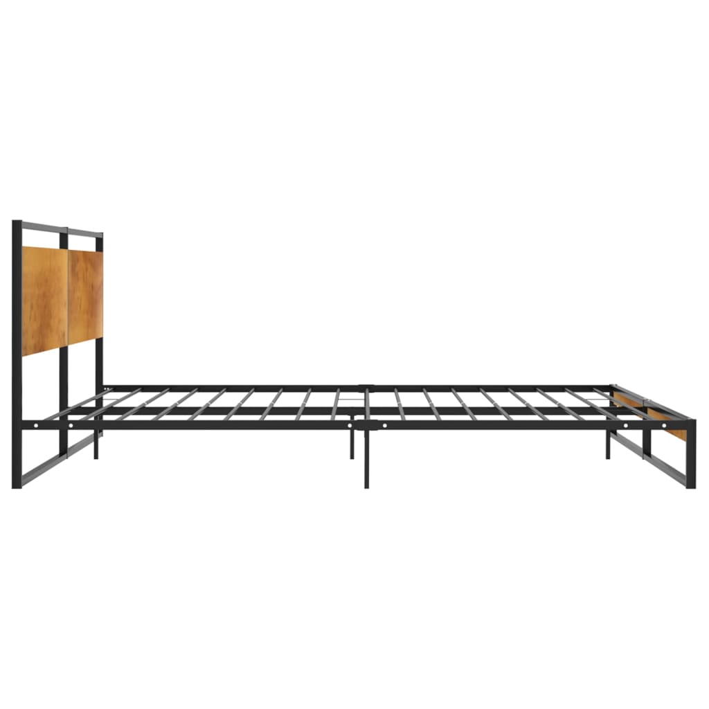 Bed Frame | Black | Powder-coated metal, melamine coated MDF