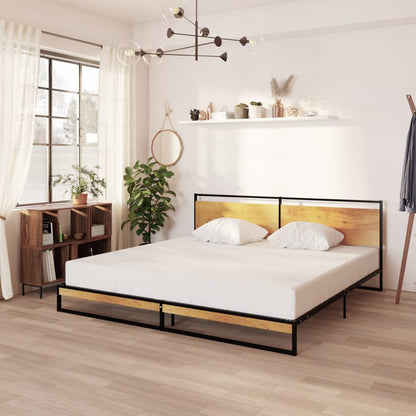 Bed Frame | Black | Powder-coated metal, melamine coated MDF