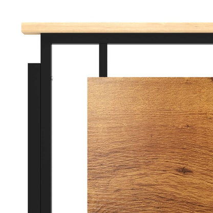 Bed Frame | Black, Oak | Solid oak wood, powder-coated metal, MDF