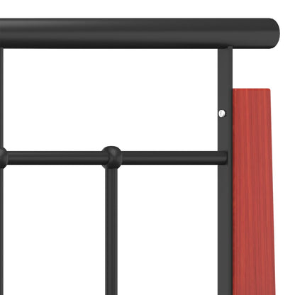 Bed Frame without Mattress Metal and Solid Oak Wood 90x200 cm
