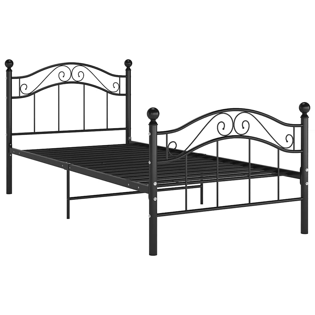 Bed Frame | Black | Powder-coated metal | Single |  Durable  | Bed Frame