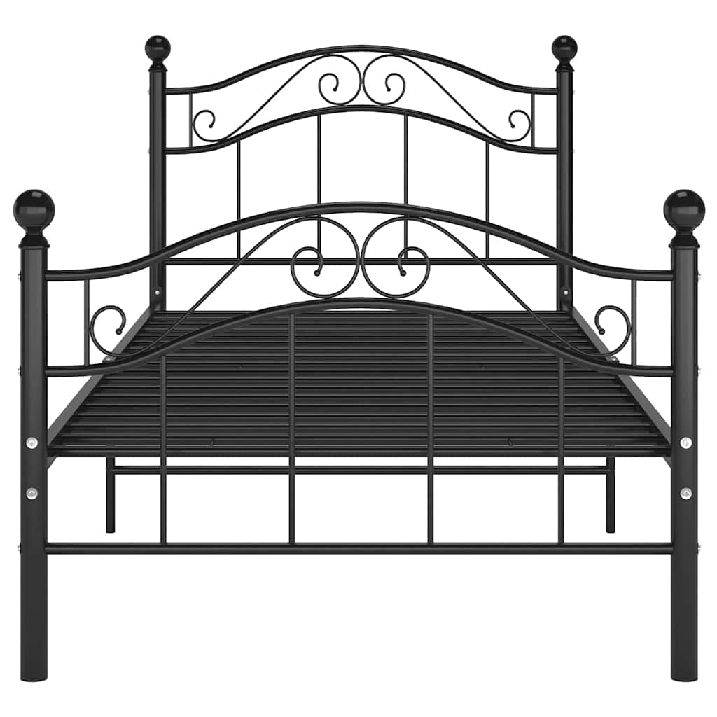 Bed Frame | Black | Powder-coated metal | Single |  Durable  | Bed Frame