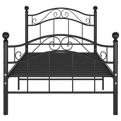 Bed Frame | Black | Powder-coated metal | Single |  Durable  | Bed Frame