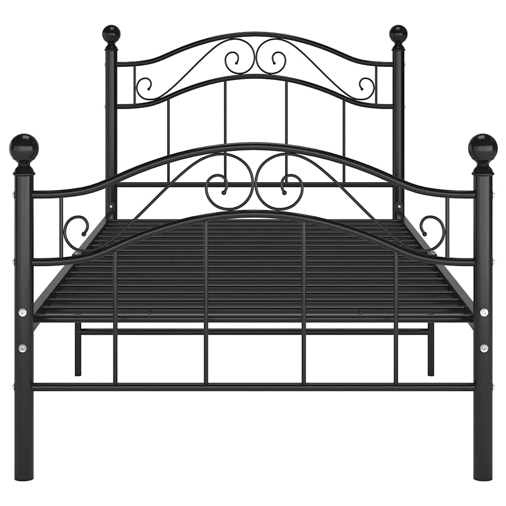 Bed Frame without Mattress Black Metal 90x200 cm