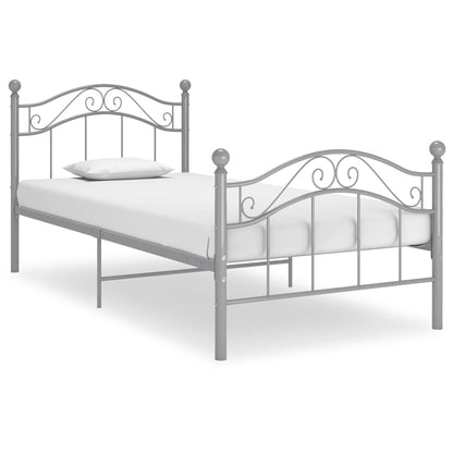 Bed Frame | Grey | Powder-coated metal | Single |  Durable  | Bed Frame