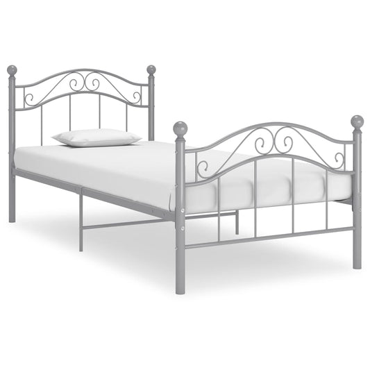 Bed Frame | Grey | Powder-coated metal | Single |  Durable  | Bed Frame