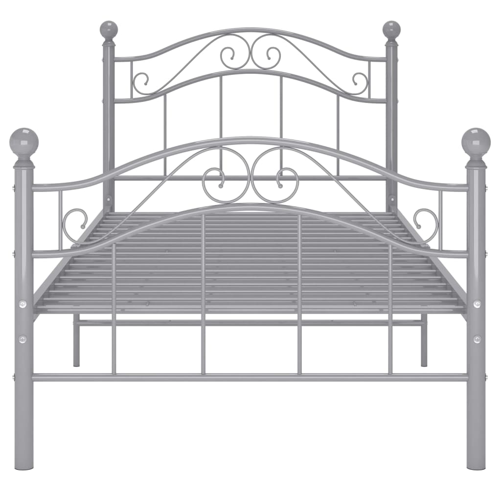 Bed Frame | Grey | Powder-coated metal | Single |  Durable  | Bed Frame