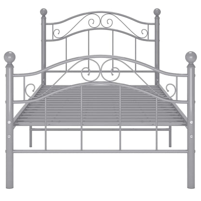 Bed Frame | Grey | Powder-coated metal | Single |  Durable  | Bed Frame