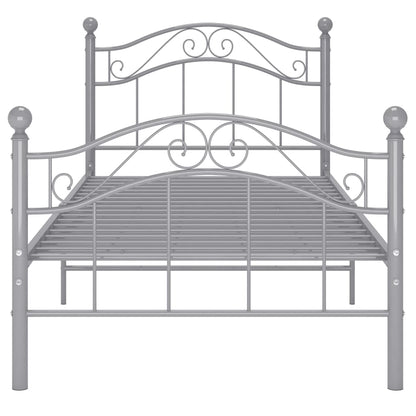 Bed Frame without Mattress Grey Metal 100x200 cm